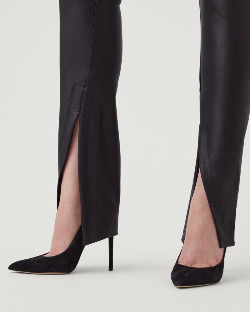 Legíny Spanx Læder-Like Front Slit Hubená Černé | 2408593-XY