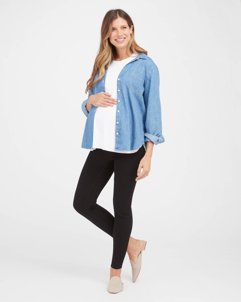 Legíny Spanx Mama Ankle Jean-ish® Černé | 9371426-TE