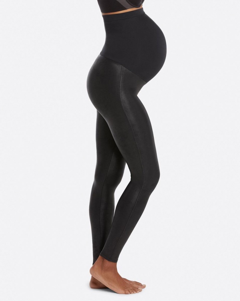 Legíny Spanx Mama Faux Læder Černé | 9852461-XO