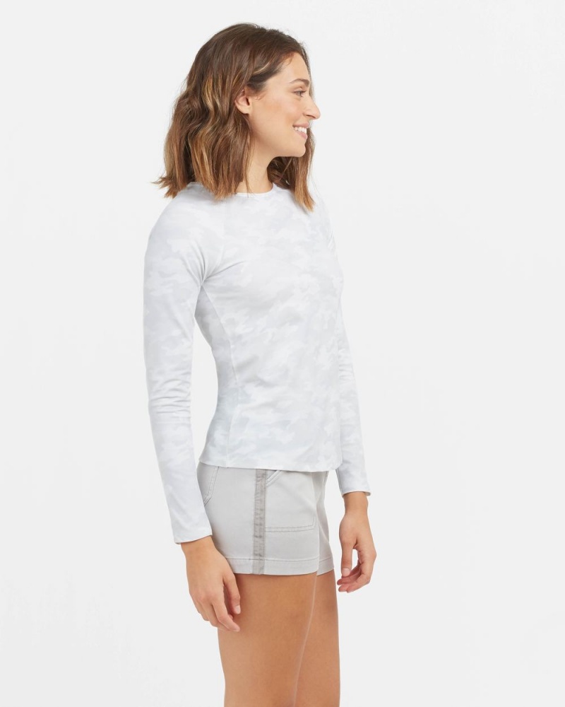 Plavky Spanx Long Sleeve Swim Shirt Bílé Maskáčové | 9835127-HG