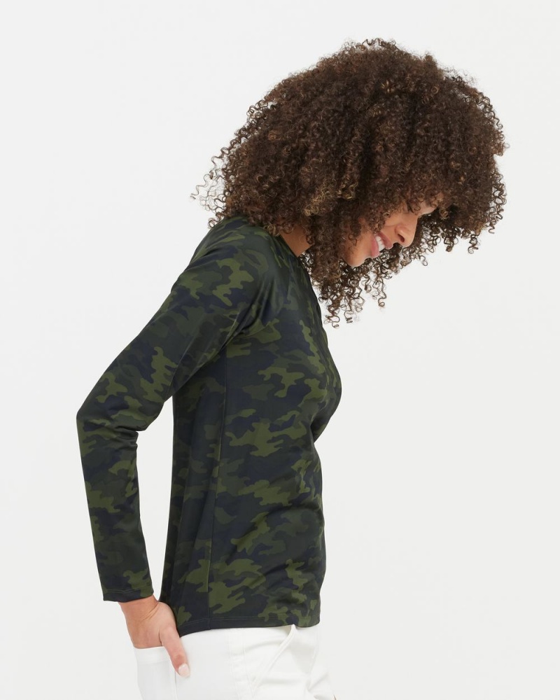 Plavky Spanx Long Sleeve Swim Shirt Zelene Maskáčové | 1462879-EO