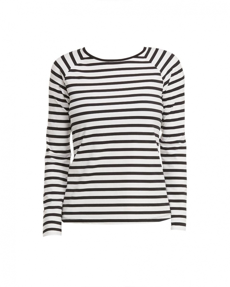 Plavky Spanx Long Sleeve Swim Shirt Černé Bílé Proužek | 6027483-OW