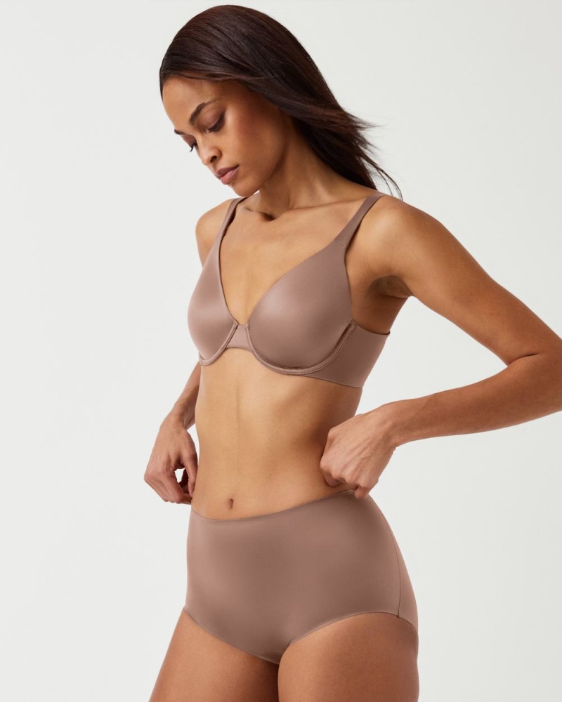Podprsenky Spanx Shaping Satin Unlined Full Coverage Cafe Au Lait | 1647350-UE