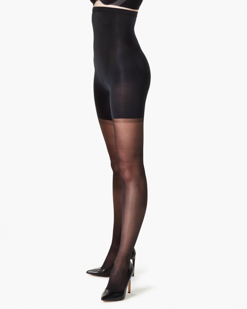 Punčocháče Spanx High-Waisted Shaping Sheers Černé | 6730829-BK