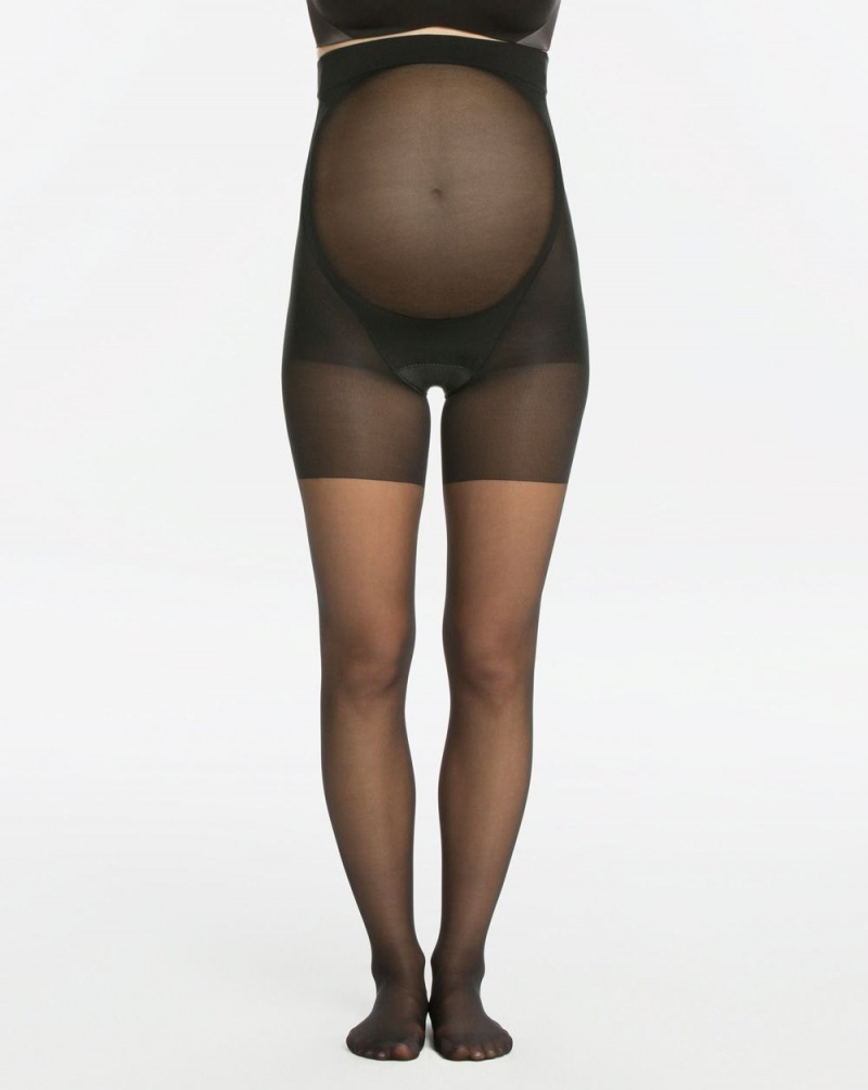 Punčocháče Spanx Mama Mid-Thigh Shaping Sheers Černé | 2849137-QX
