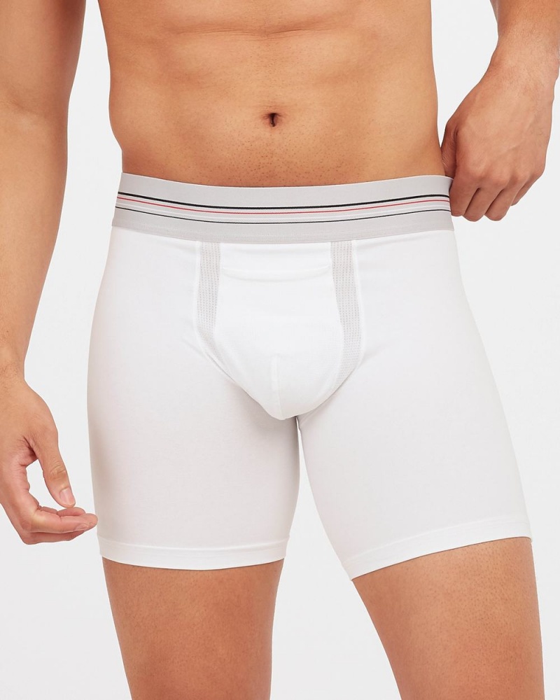 Slipy Spanx Sculpt Bavlněné Boxerské Bílé | 3471968-RS