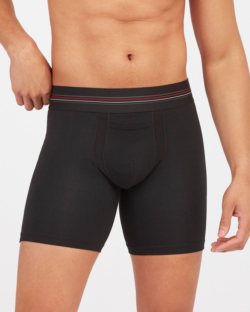 Slipy Spanx Sculpt Bavlněné Boxerské Černé | 7492301-QI