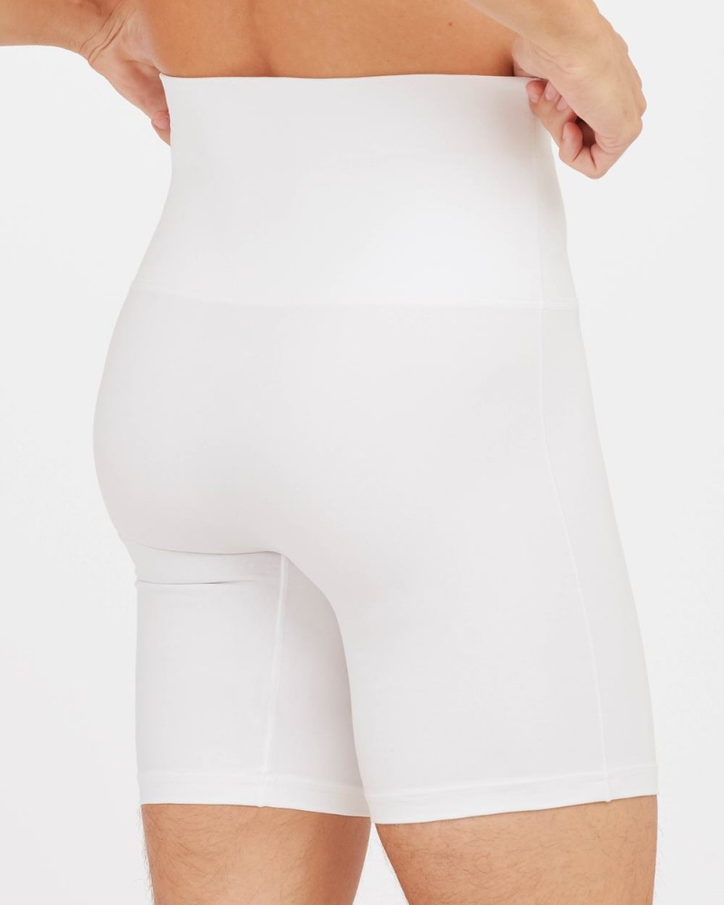 Slipy Spanx Ultra Sculpt Bavlněné Power Boxerské Bílé | 2751306-KW
