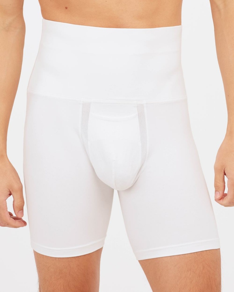 Slipy Spanx Ultra Sculpt Bavlněné Power Boxerské Bílé | 2751306-KW