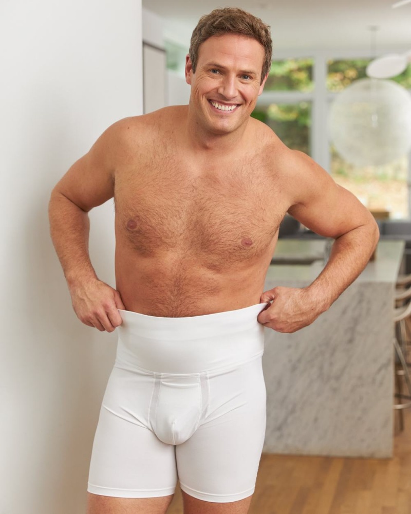 Slipy Spanx Ultra Sculpt Bavlněné Power Boxerské Bílé | 2751306-KW