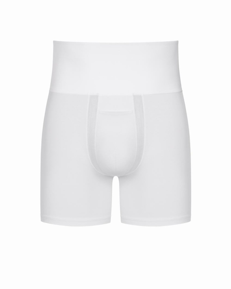 Slipy Spanx Ultra Sculpt Bavlněné Power Boxerské Bílé | 2751306-KW