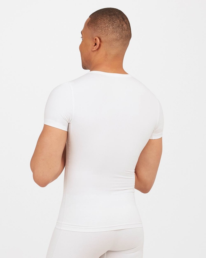 Spodní košile Spanx Sculpt Bavlněné Crew Neck Bílé | 8316972-ZM