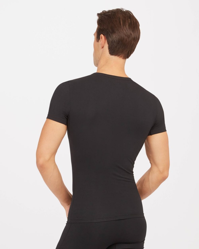 Spodní košile Spanx Sculpt Bavlněné Crew Neck Černé | 6437025-AN