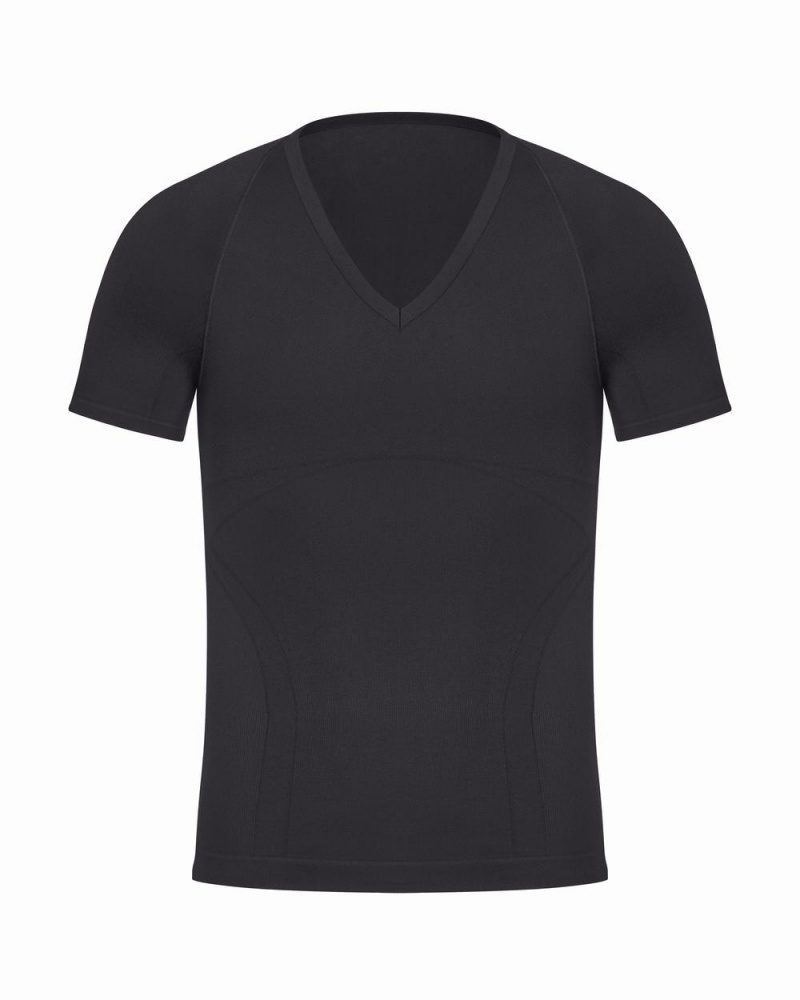 Spodní košile Spanx Ultra Sculpt Seamless V-Neck Černé | 3170682-ZL