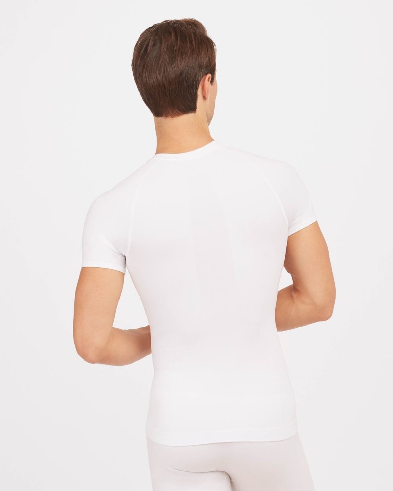 Spodní košile Spanx Ultra Sculpt Seamless Crew Neck Bílé | 0415628-FM