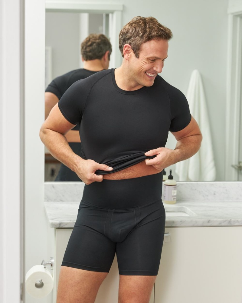 Spodní košile Spanx Ultra Sculpt Seamless Crew Neck Černé | 6974125-IT