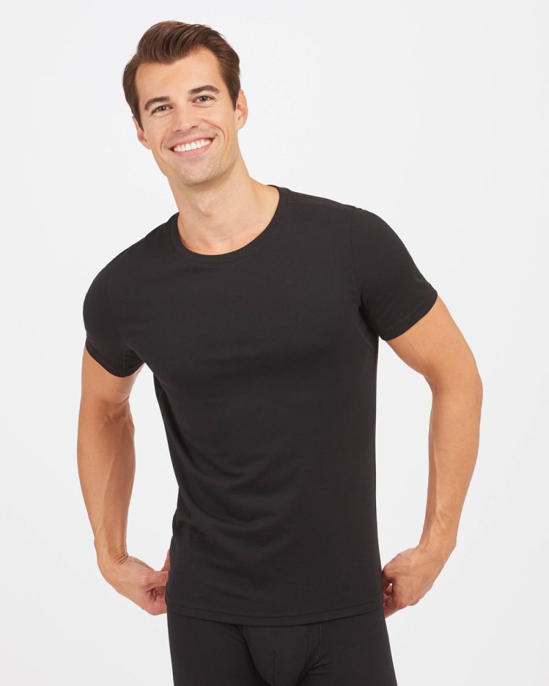 Spodní košile Spanx Zero Sculpt Bavlněné Modal Crew Neck Černé | 4682037-WU