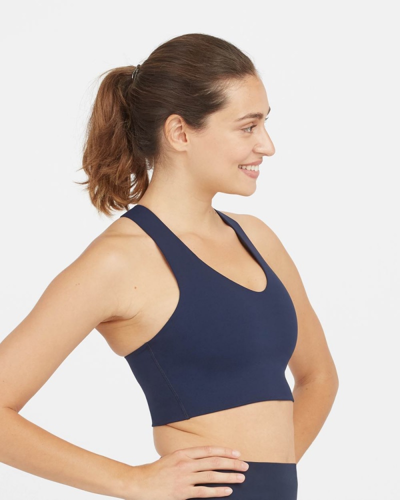 Sportovní Podprsenka Spanx Longline Medium Impact Tmavě Blankyt | 3985047-TY