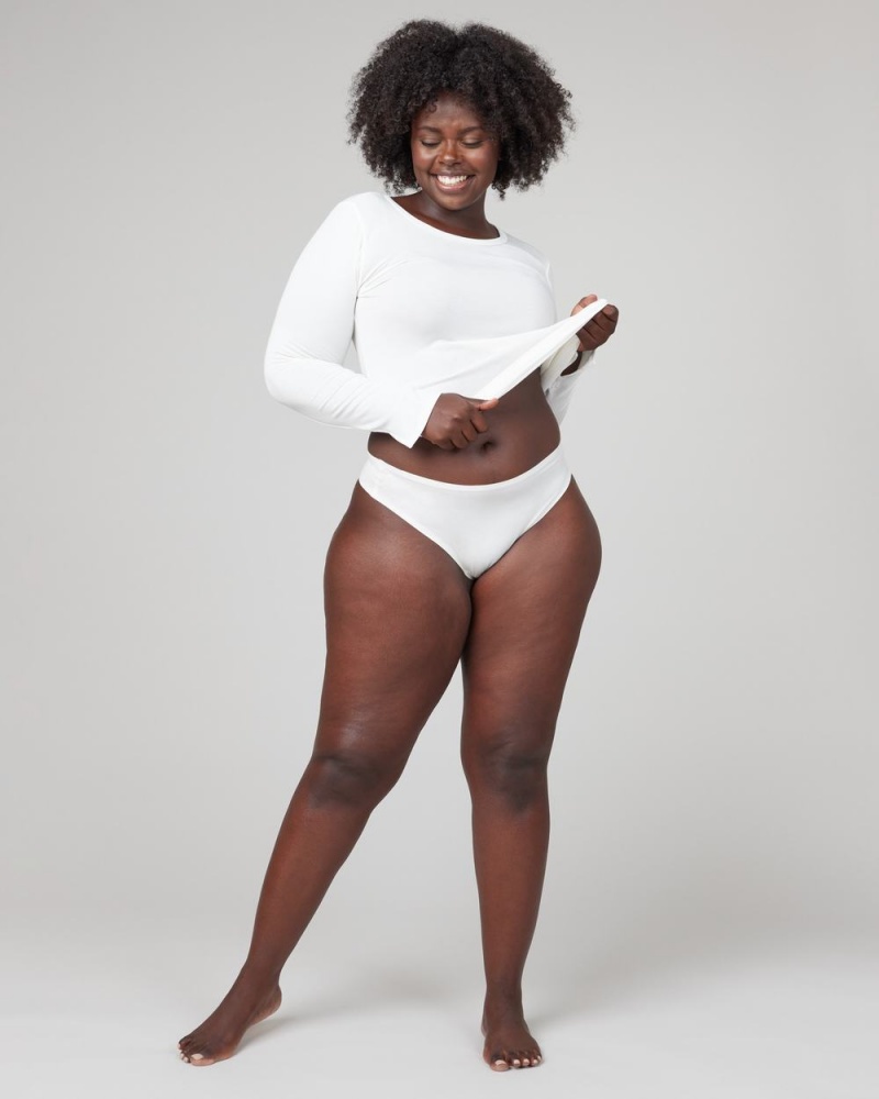 Tanga Spanx Ahhh-llelujah® Pima Bavlněné ‘Fit to You’ Bílé | 2048915-UB