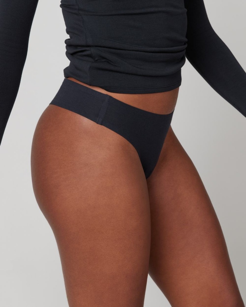 Tanga Spanx Ahhh-llelujah® Pima Bavlněné ‘Fit to You’ Černé | 8392640-QC
