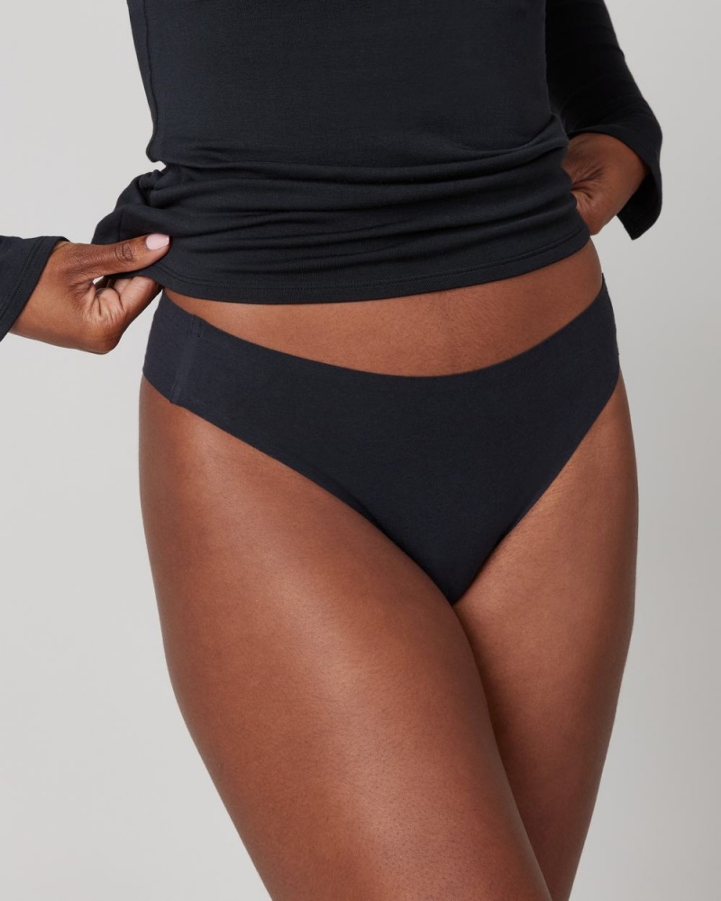 Tanga Spanx Ahhh-llelujah® Pima Bavlněné ‘Fit to You’ Černé | 8392640-QC