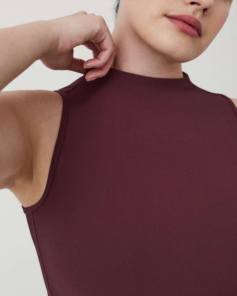 Tílko Spanx Contour Rib Mock Neck Vínové | 5269471-KP