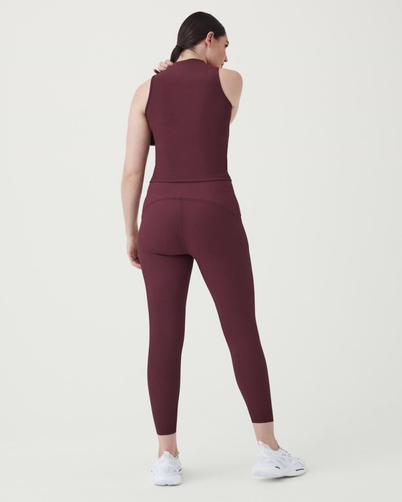 Tílko Spanx Contour Rib Mock Neck Vínové | 5269471-KP