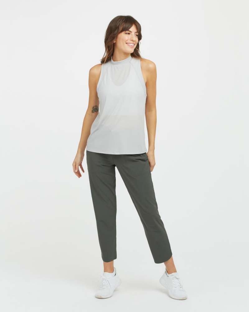 Tílko Spanx Go Lightly Žebrovaný Mock Neck Šedé | 3456170-YQ