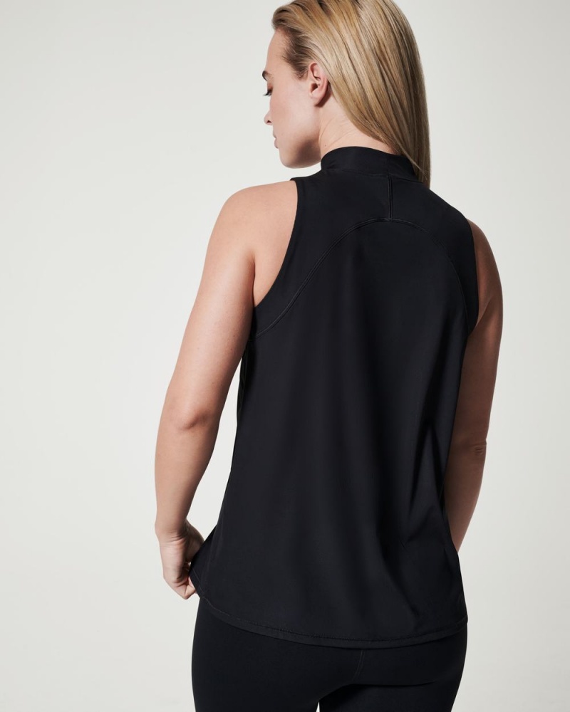 Tílko Spanx Go Lightly Žebrovaný Mock Neck Černé | 0817239-QW