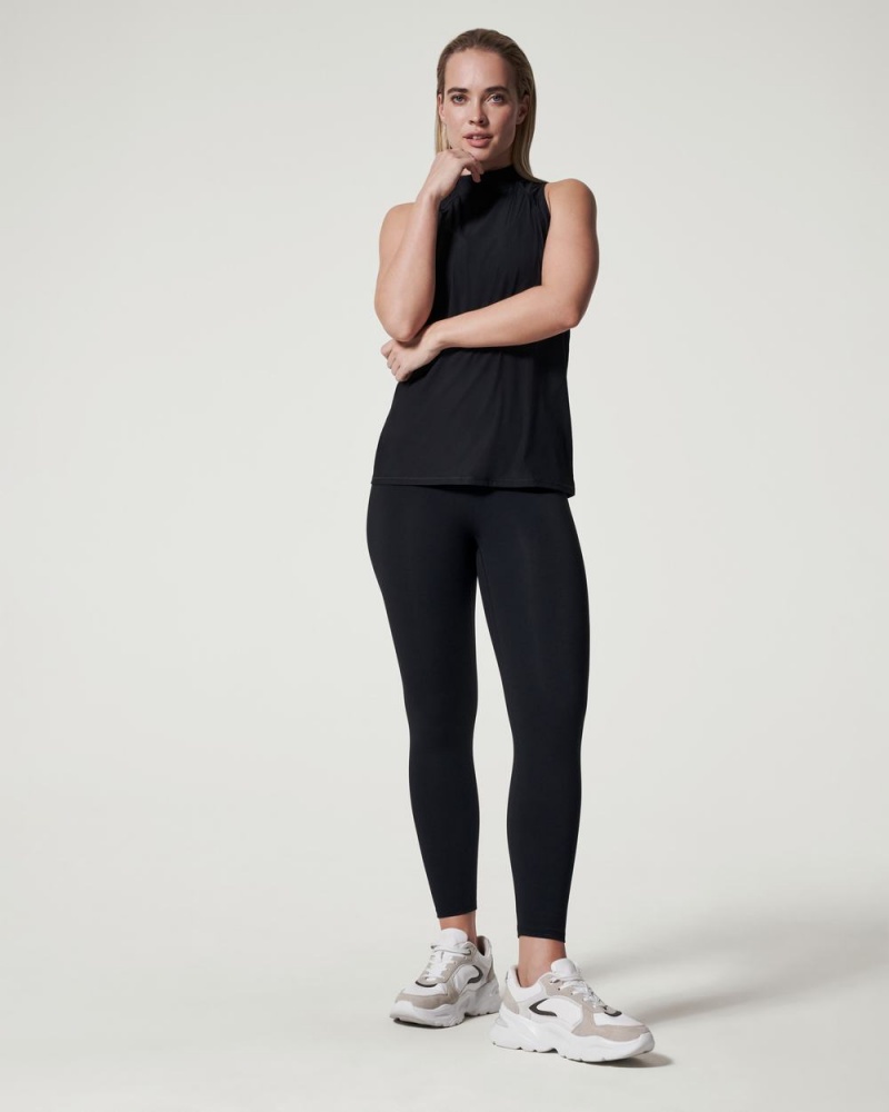 Tílko Spanx Go Lightly Žebrovaný Mock Neck Černé | 0817239-QW