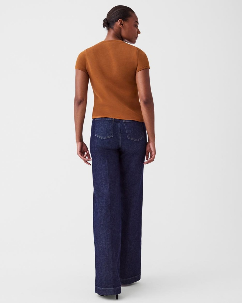Topy Spanx AirEssentials Cap Sleeve Hnědé | 3269704-OF