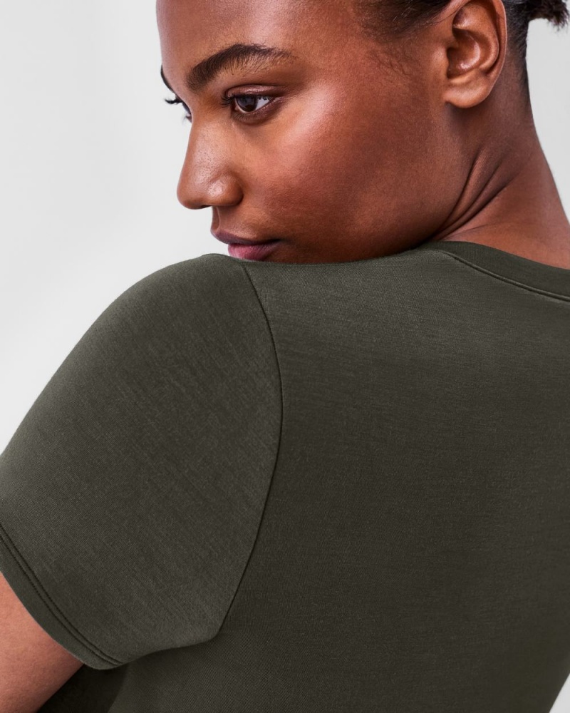 Topy Spanx AirEssentials Cap Sleeve Olivy Zelené | 2783461-AI