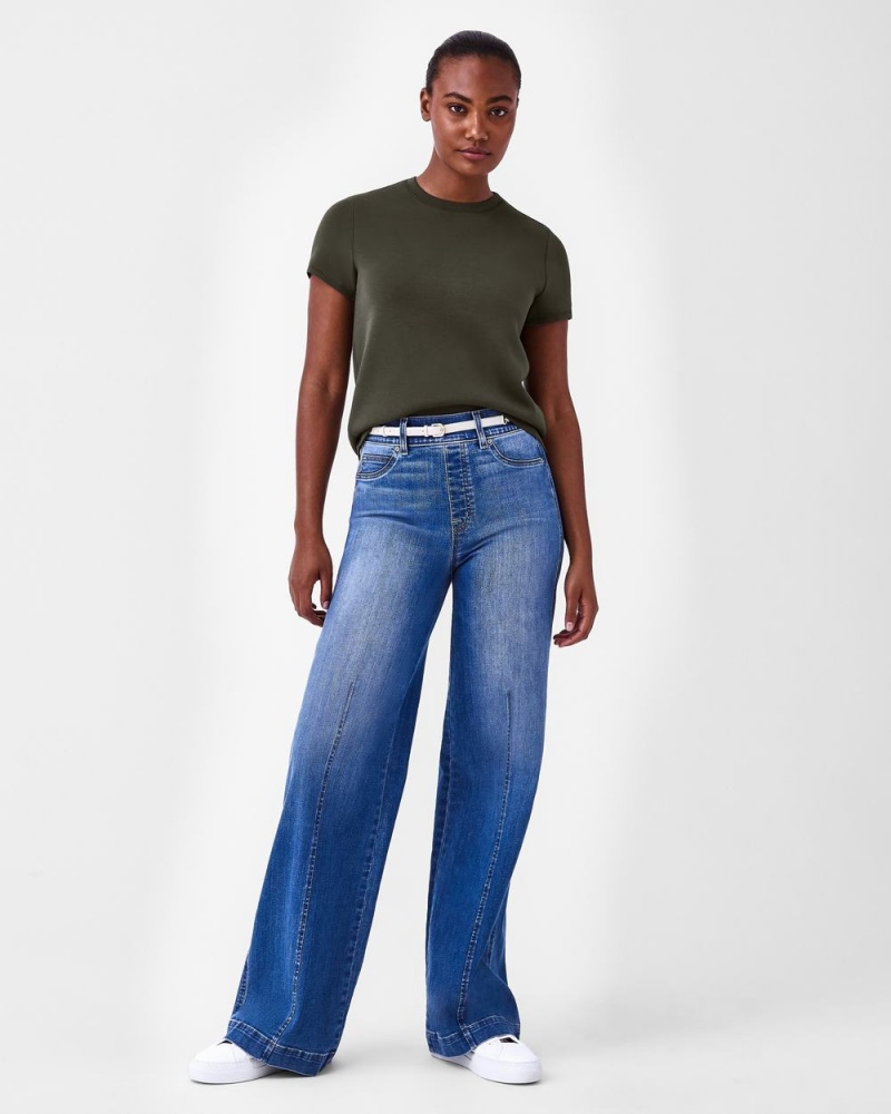 Topy Spanx AirEssentials Cap Sleeve Olivy Zelené | 2783461-AI