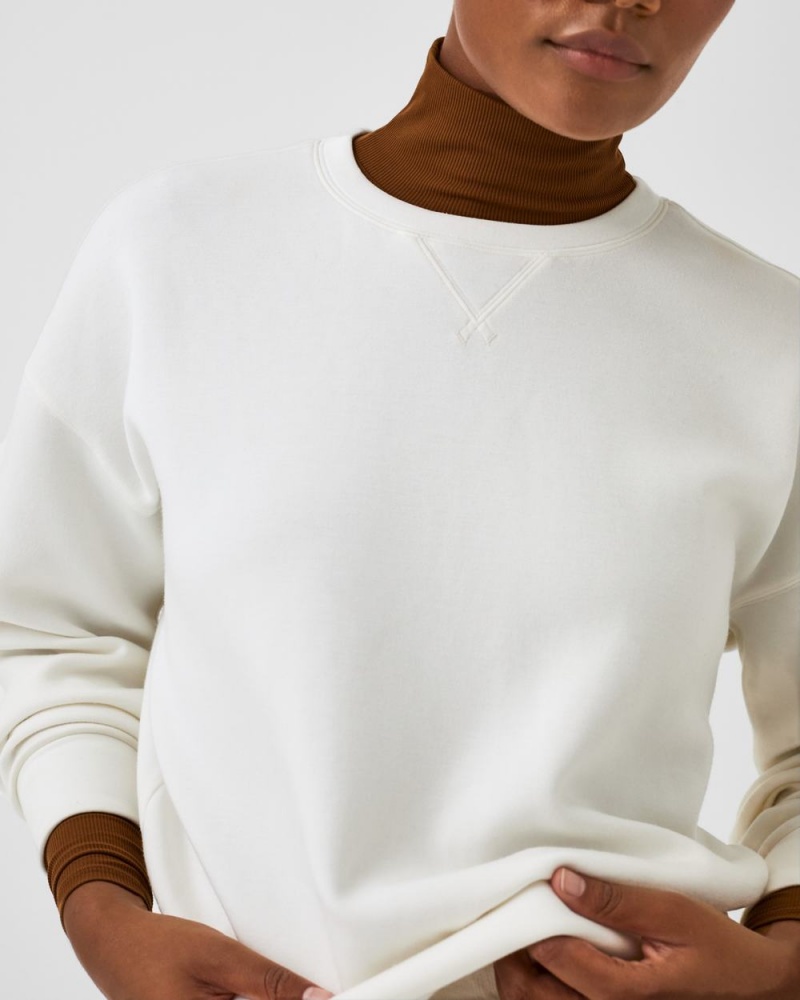 Topy Spanx AirEssentials Crew Bílé | 3851067-YX