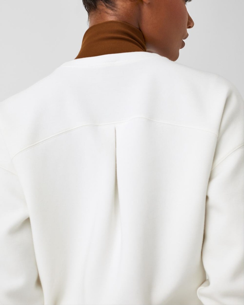 Topy Spanx AirEssentials Crew Bílé | 3851067-YX