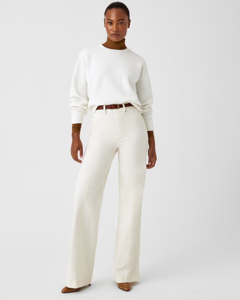 Topy Spanx AirEssentials Crew Bílé | 3851067-YX