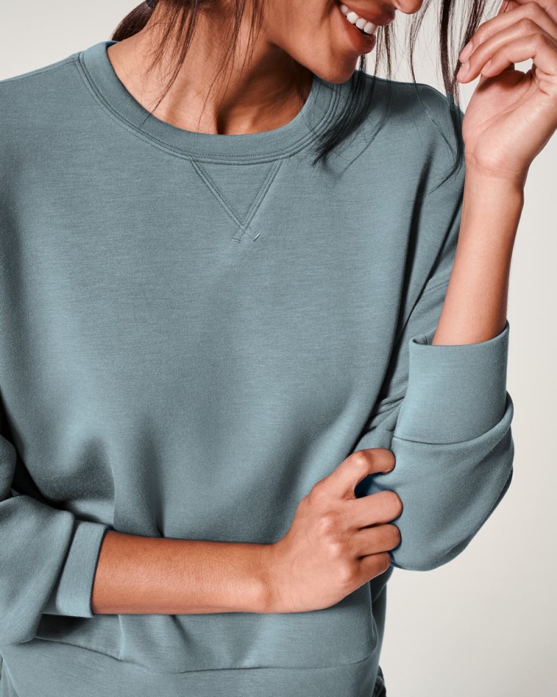 Topy Spanx AirEssentials Crew Blankyt Šedé | 9378465-IY