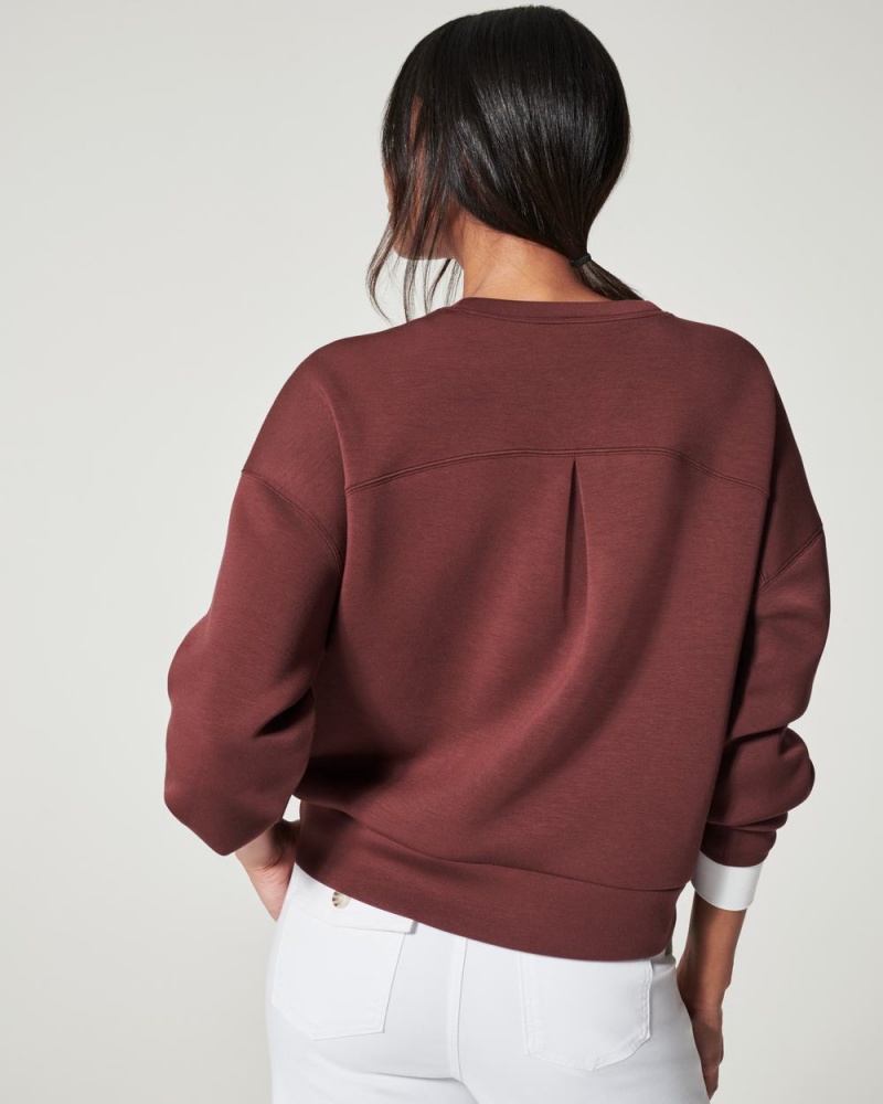 Topy Spanx AirEssentials Crew Hnědé | 5793268-OR