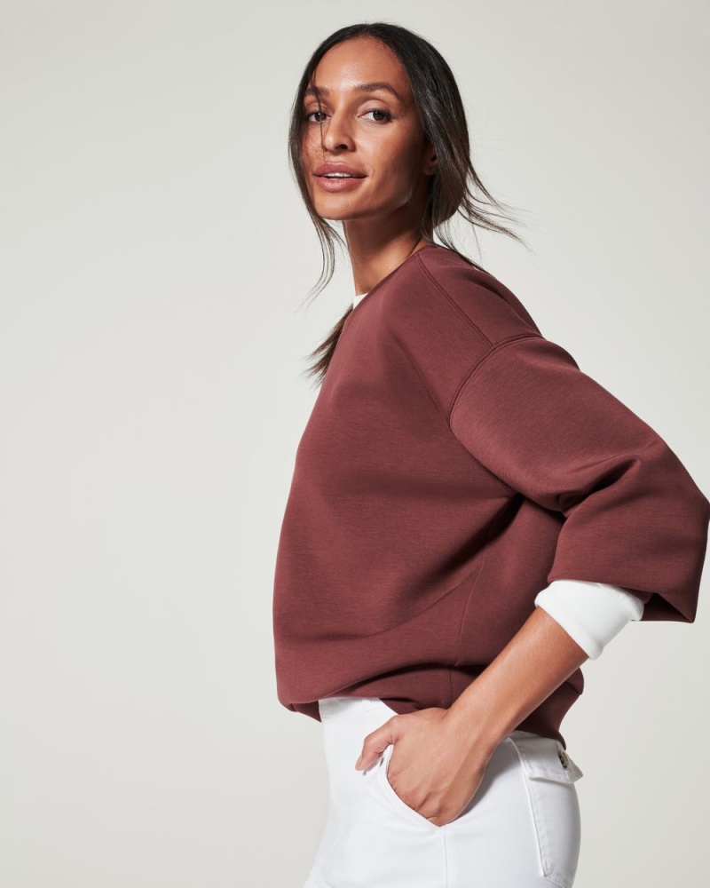 Topy Spanx AirEssentials Crew Hnědé | 5793268-OR