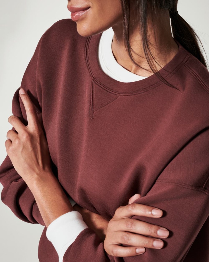 Topy Spanx AirEssentials Crew Hnědé | 5793268-OR