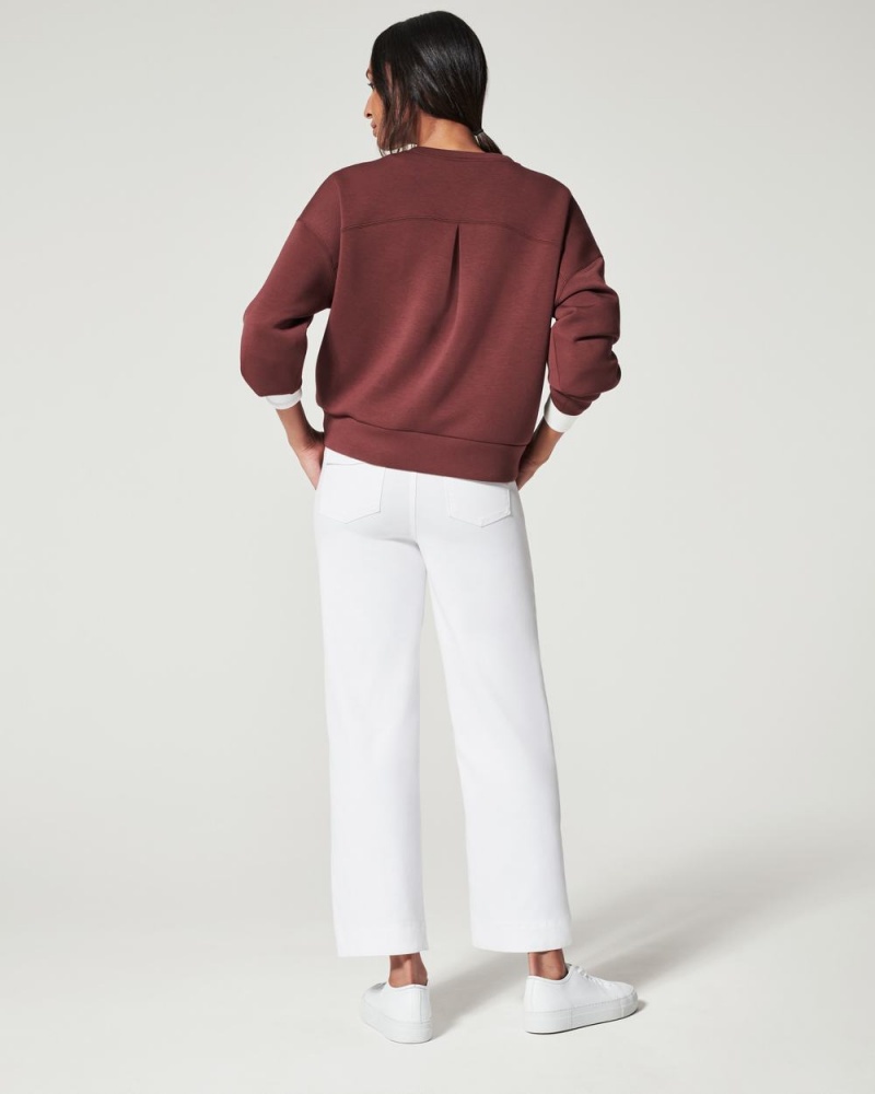 Topy Spanx AirEssentials Crew Hnědé | 5793268-OR