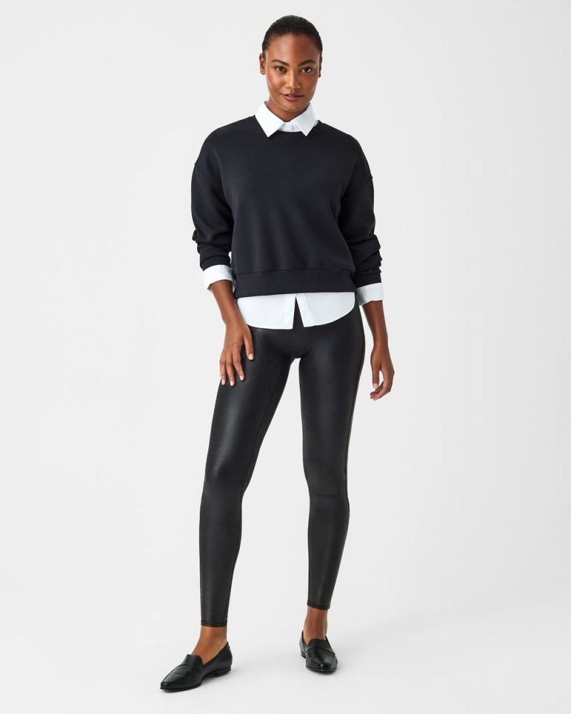 Topy Spanx AirEssentials Crew Černé | 0351629-VT