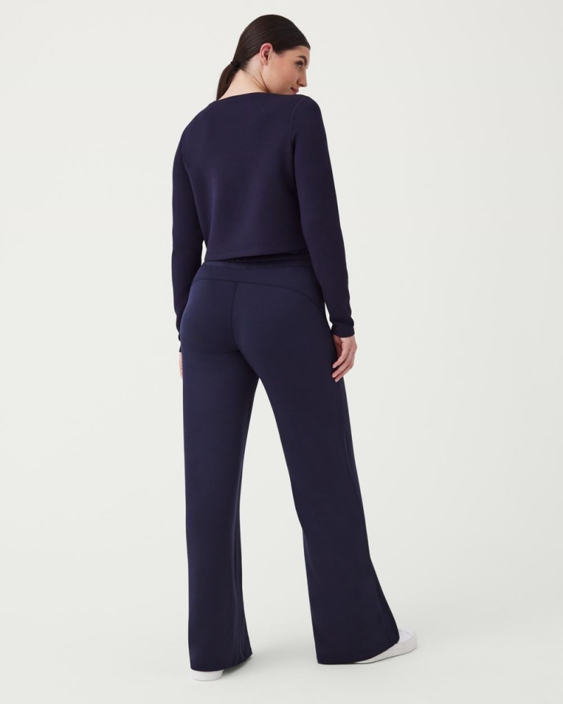 Topy Spanx AirEssentials Cropped Long Sleeve Tmavě Blankyt | 7816235-VW