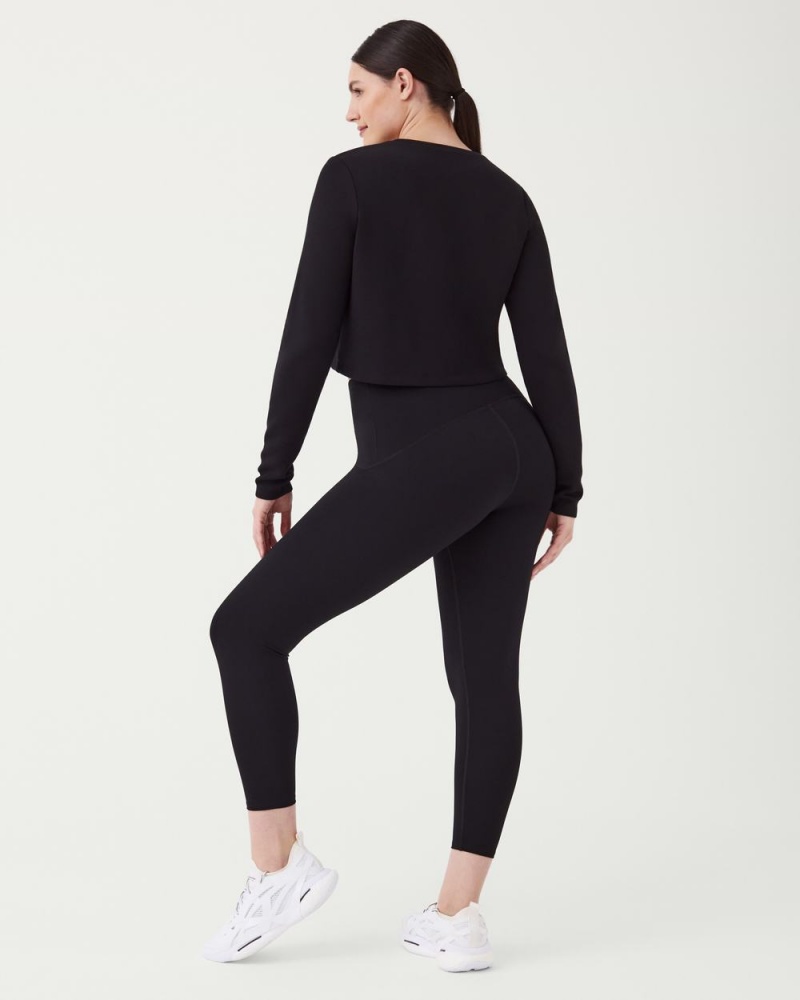Topy Spanx AirEssentials Cropped Long Sleeve Černé | 2675439-RY