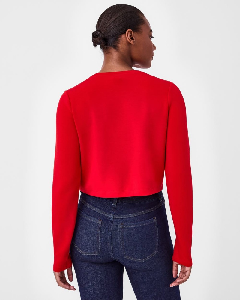 Topy Spanx AirEssentials Cropped Long Sleeve Červené | 3501468-FP