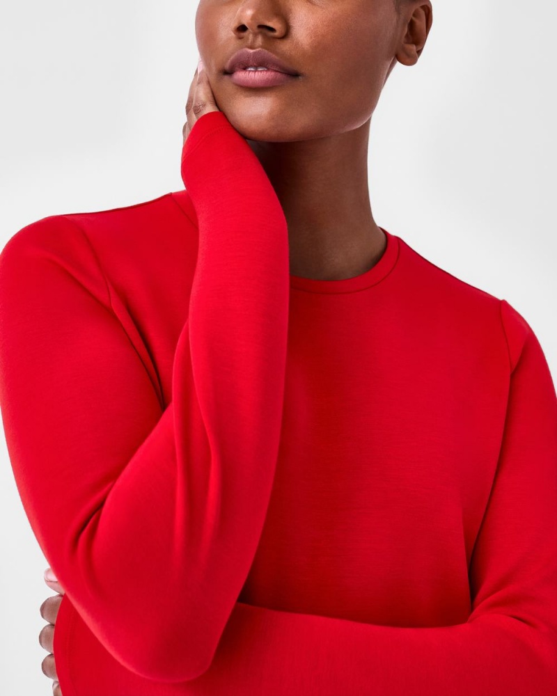 Topy Spanx AirEssentials Cropped Long Sleeve Červené | 3501468-FP