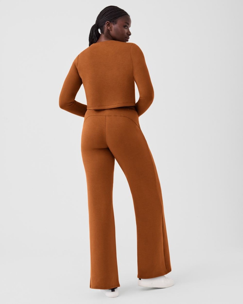 Topy Spanx AirEssentials Cropped Long Sleeve Hnědé | 5946208-BT