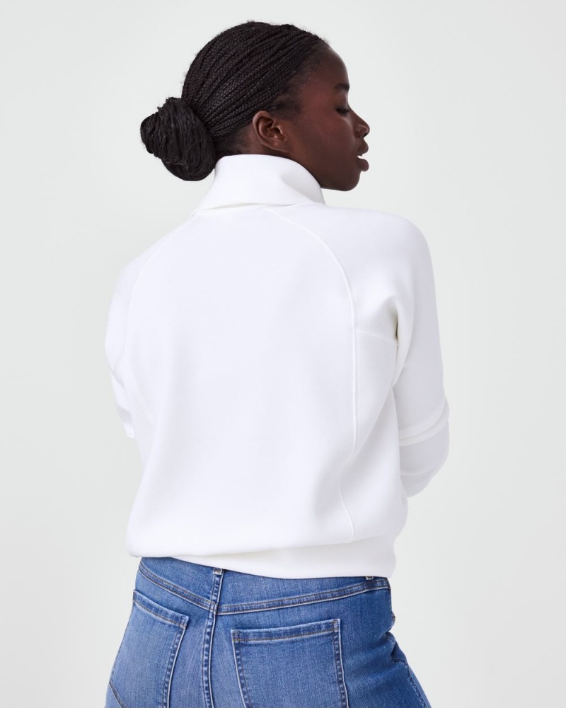 Topy Spanx AirEssentials Half Zip Bílé | 7264138-PR