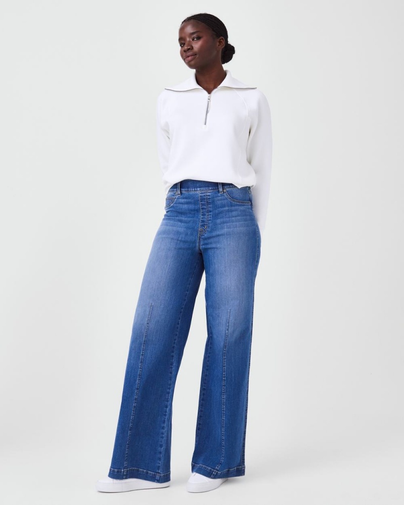 Topy Spanx AirEssentials Half Zip Bílé | 7264138-PR