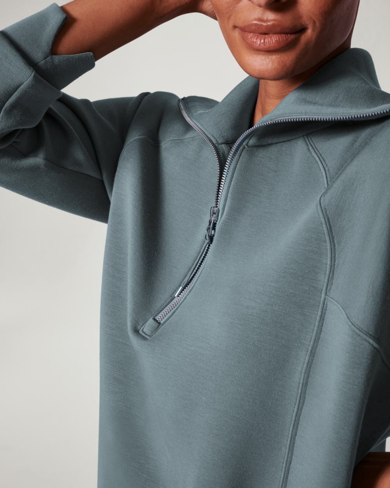 Topy Spanx AirEssentials Half Zip Blankyt Šedé | 6105783-VE